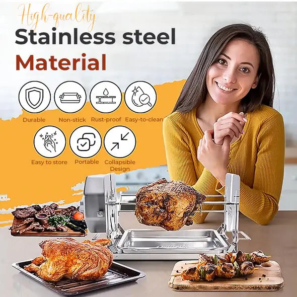🔥HOT SALE 50% OFF 💖Stainless Steel Rotating Grill