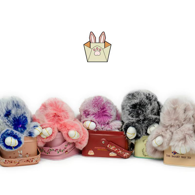 🔥 Handmade Soft Bunny Fur Ball Keychain – Cute & Stylish Must-Have!