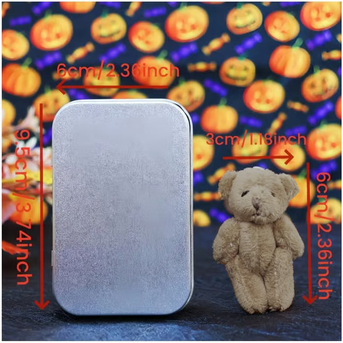 🎃🧸Cute Halloween Teddy Bear in a Box with wizard hat, Broom, Pumpkin & Cat🌟👻 2