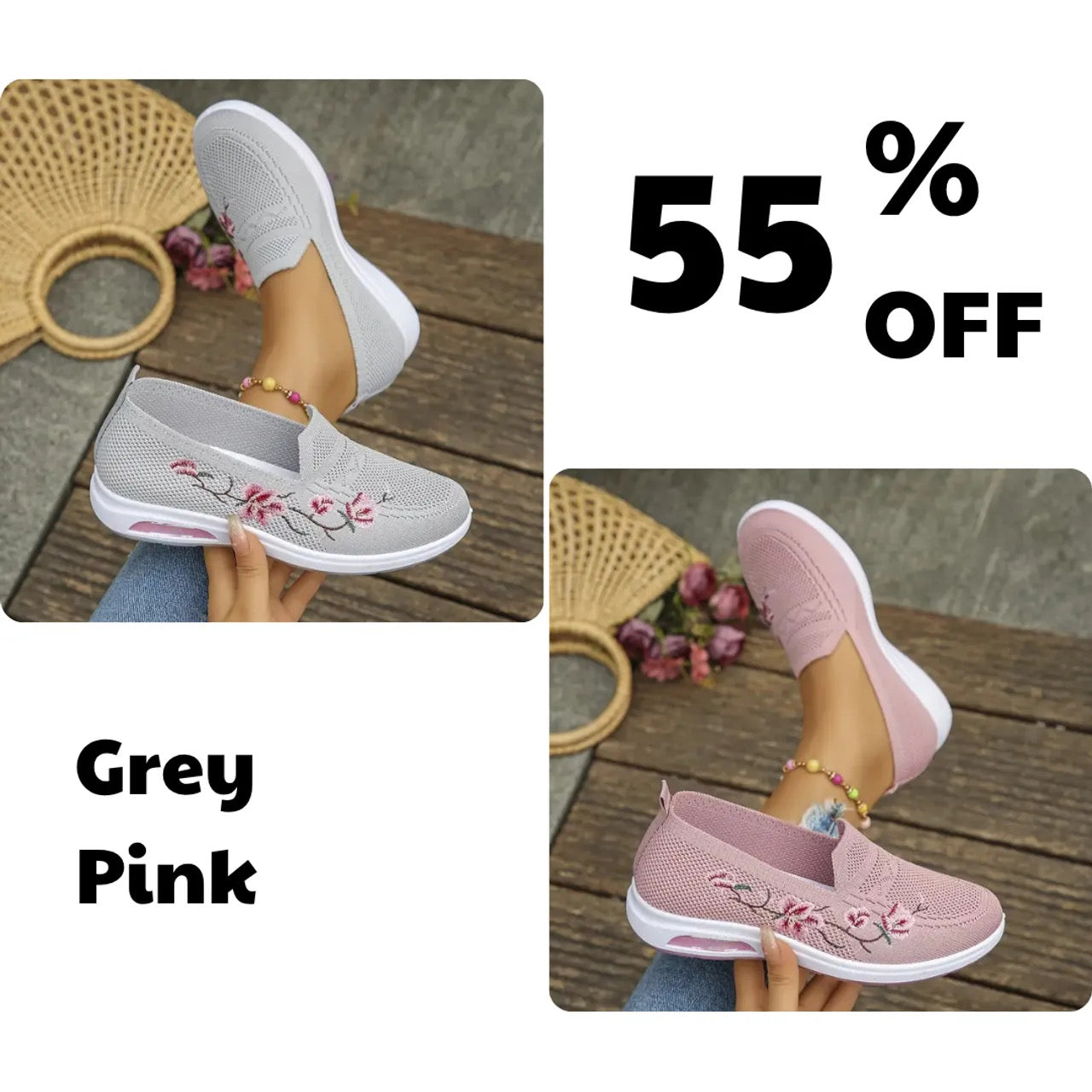 💥Hot Special Discount 70% OFF💥Women's breathable embroidered shoes, soft, comfortable & fashionable