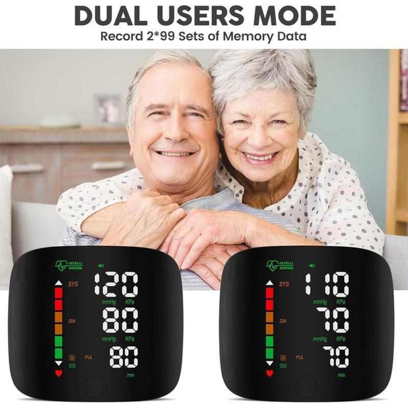 Wrist Blood Pressure Monitor Led Display, Touch Screen Wrist Blood Pressure Cuff 99x2 Reading Memory