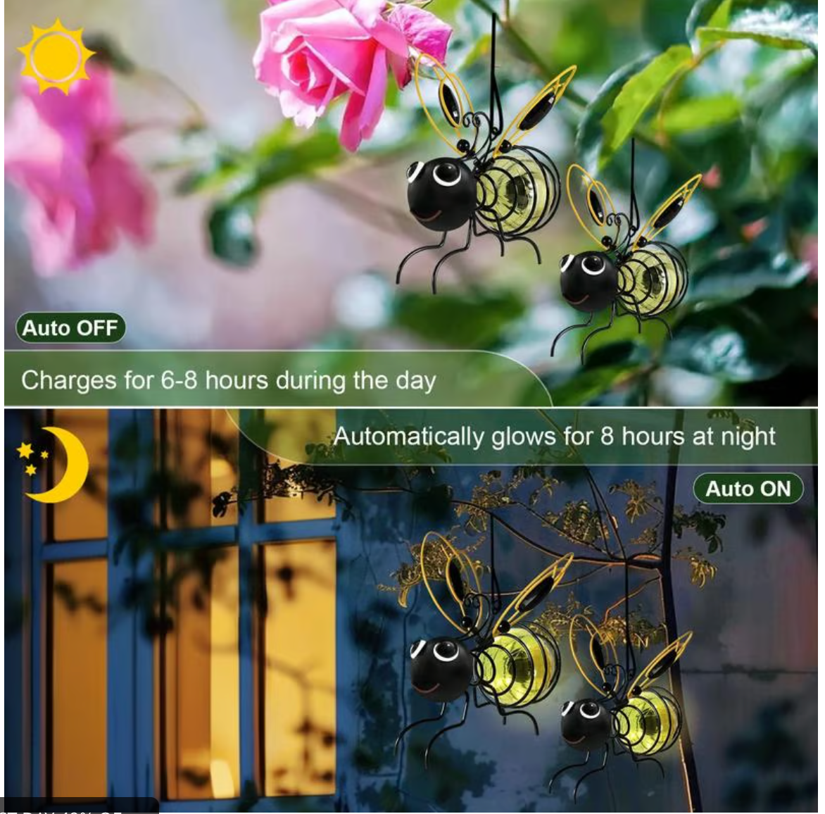 🔥LAST DAY 49% OFF - Outdoor Hanging Solar Bee Light